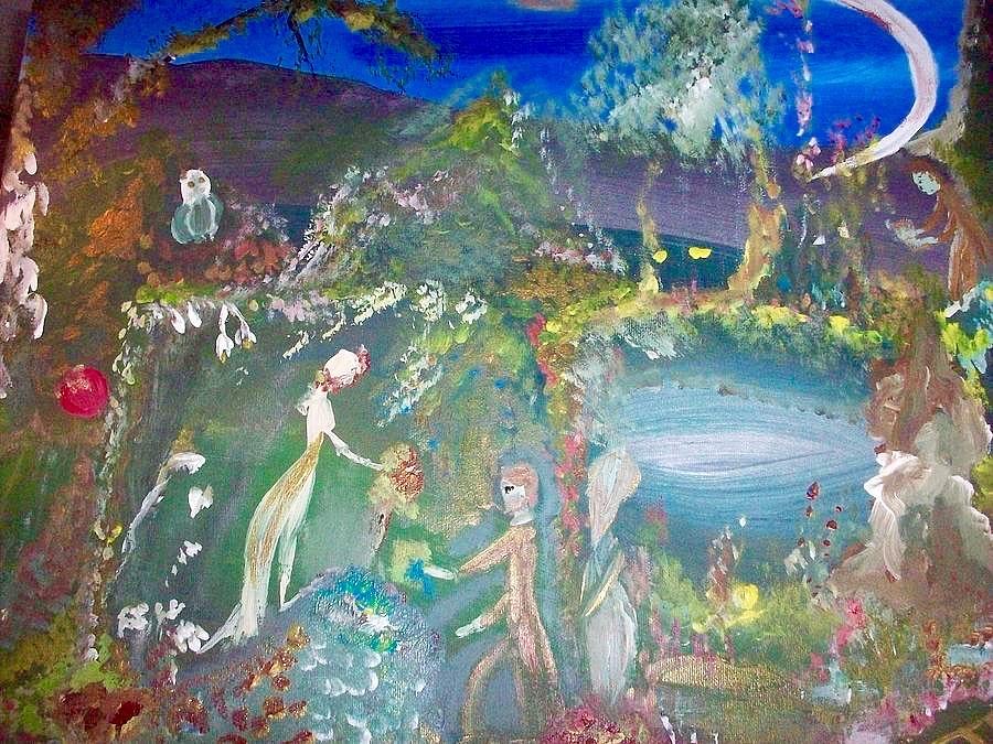 Midnight dream garden Painting by Judith Desrosiers