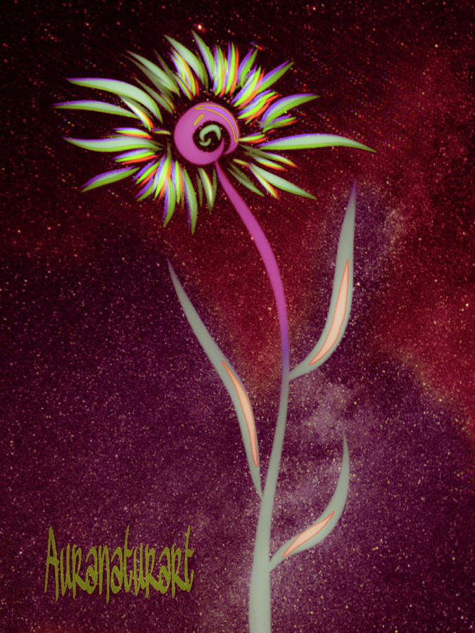 MiDNiGHT FLOWER Digital Art by Auranatura Art