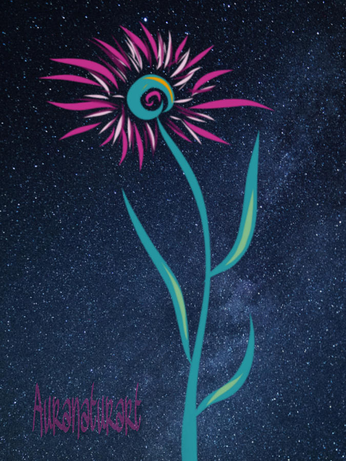 MiDNiGHT FLOWER Blues Digital Art by Auranatura Art