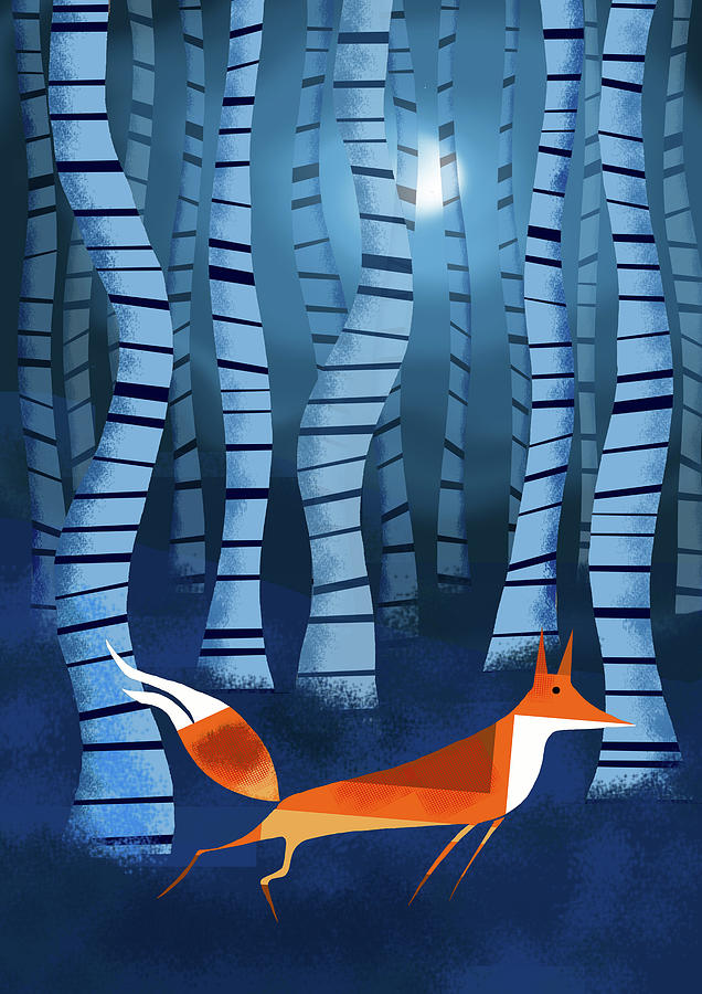 Wildlife Mixed Media - Midnight Fox  by Andrew Hitchen