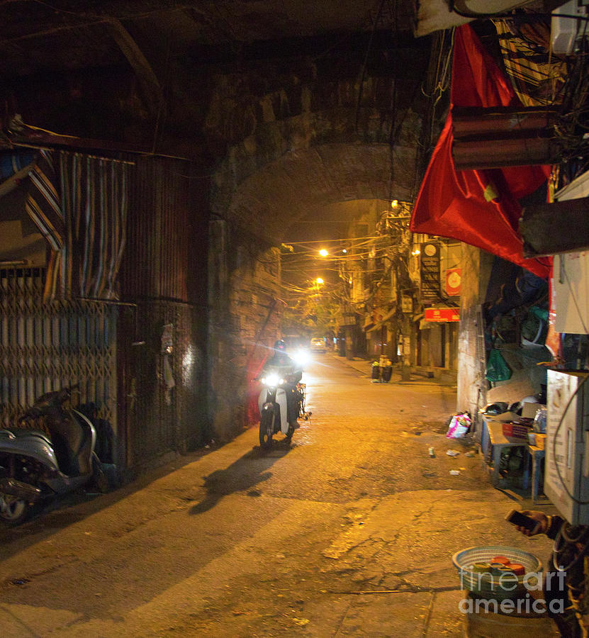 Inspirational Photograph - Midnight Hanoi Motorcycles Color  by Chuck Kuhn