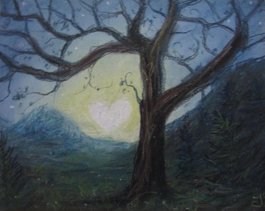 Midnight Hearts Pastel by Jen Shearer