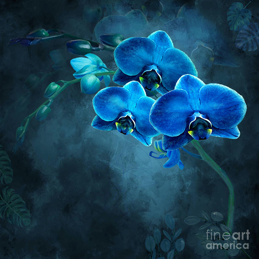 Midnight in a Magical Hawaiian Garden Digital Art by J Marielle