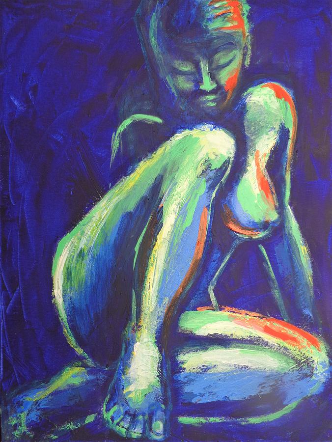Midnight Lady D - Female Nude Painting by Carmen Tyrrell