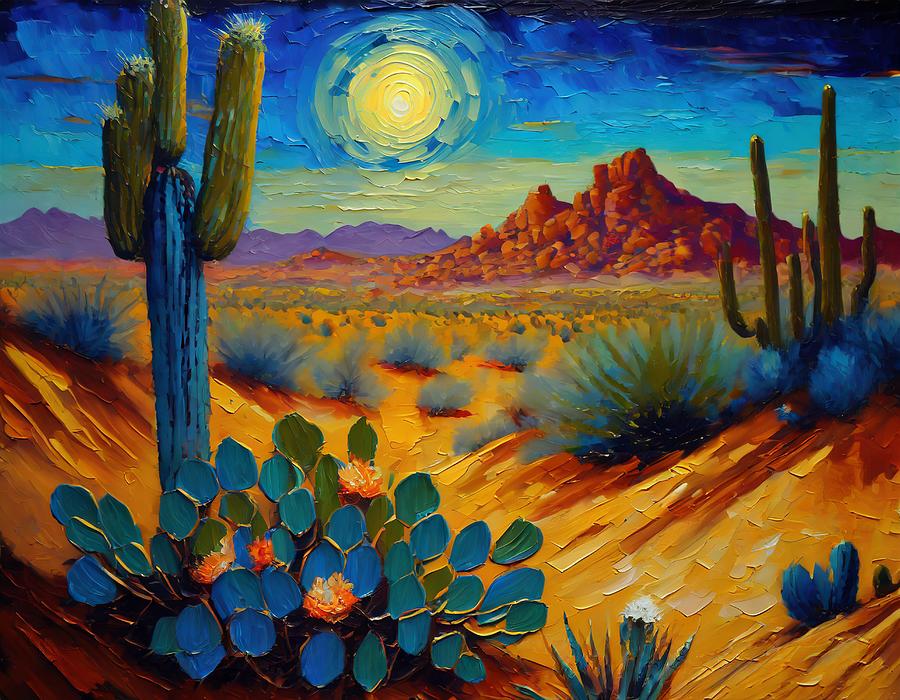 Midnight Oasis Mixed Media by Susan Rydberg