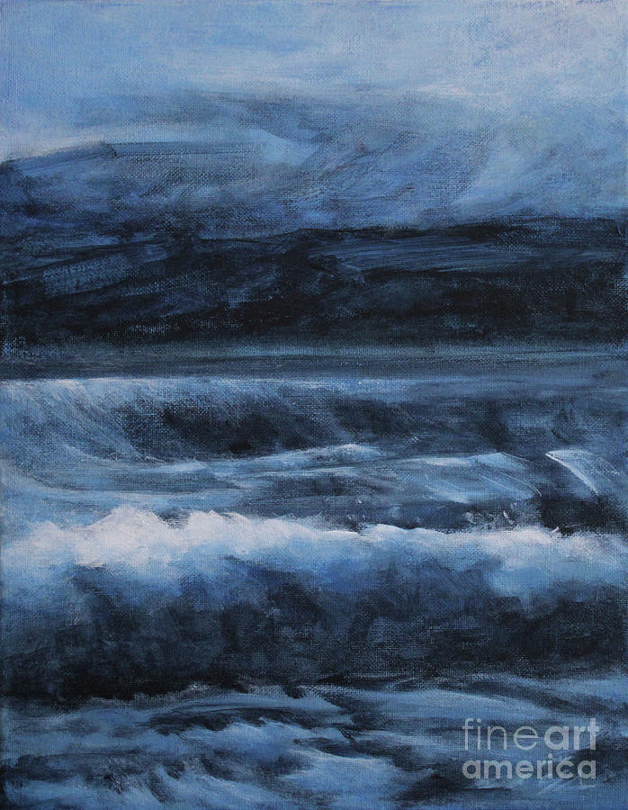 Midnight Ocean Painting by Jane See