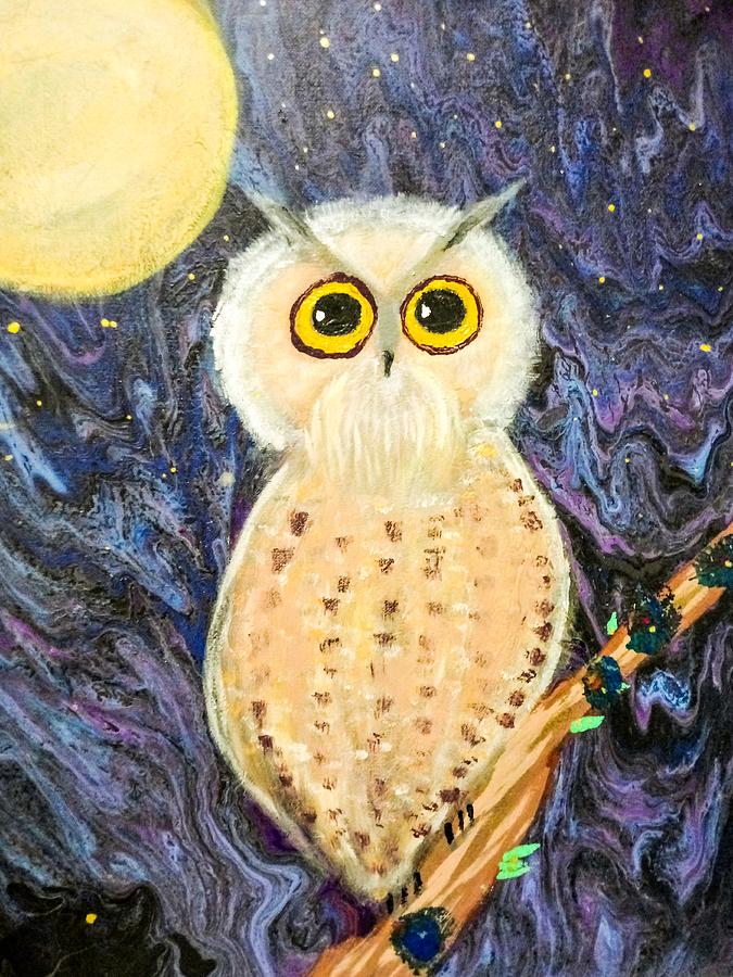 Midnight Owl Painting by Anna Adams