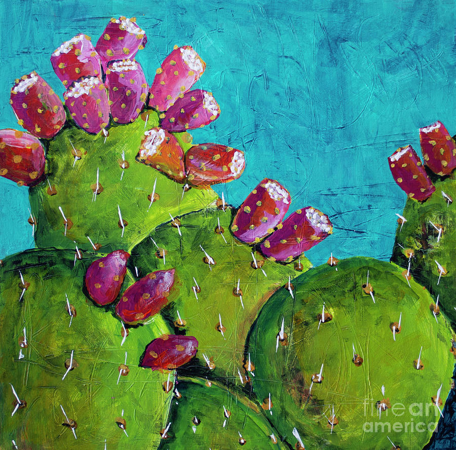 Midnight Prickly Pear II Painting by Robin Valenzuela Midnight Prickly Pear II Painting by Robin Valenzuela