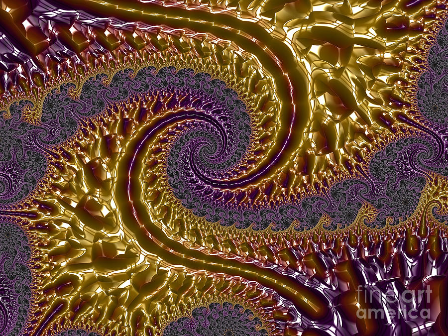 Midnight Purple and Gold 12 Digital Art by Elisabeth Lucas - Fine Art ...