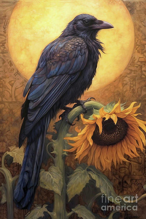 Midnight Raven Painting by Tina LeCour