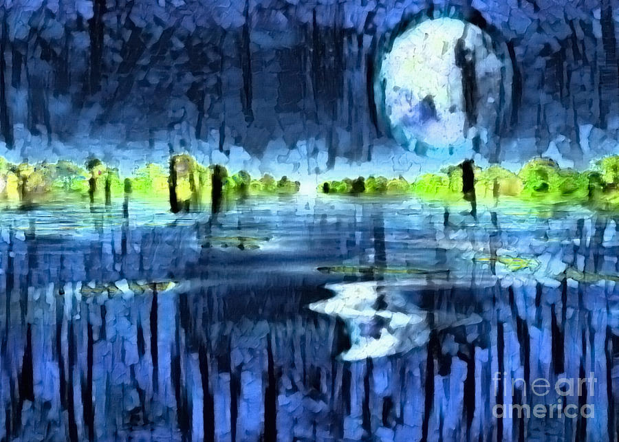 Midnight river Digital Art by Bruce Rolff