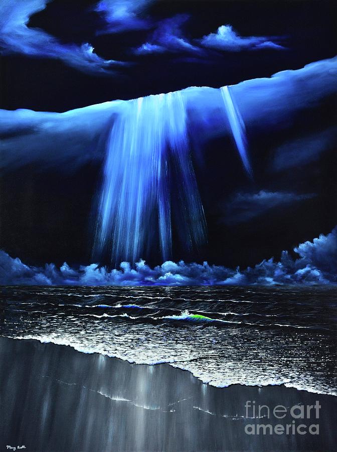 Midnight Surf Painting by Mary Scott