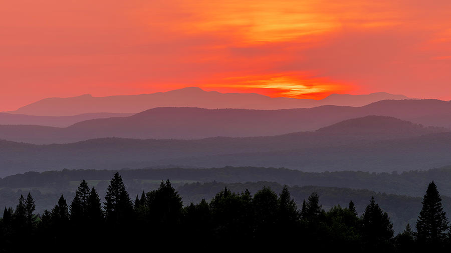 Midsummer Green Mountain Sunset Photograph by Alan L Graham