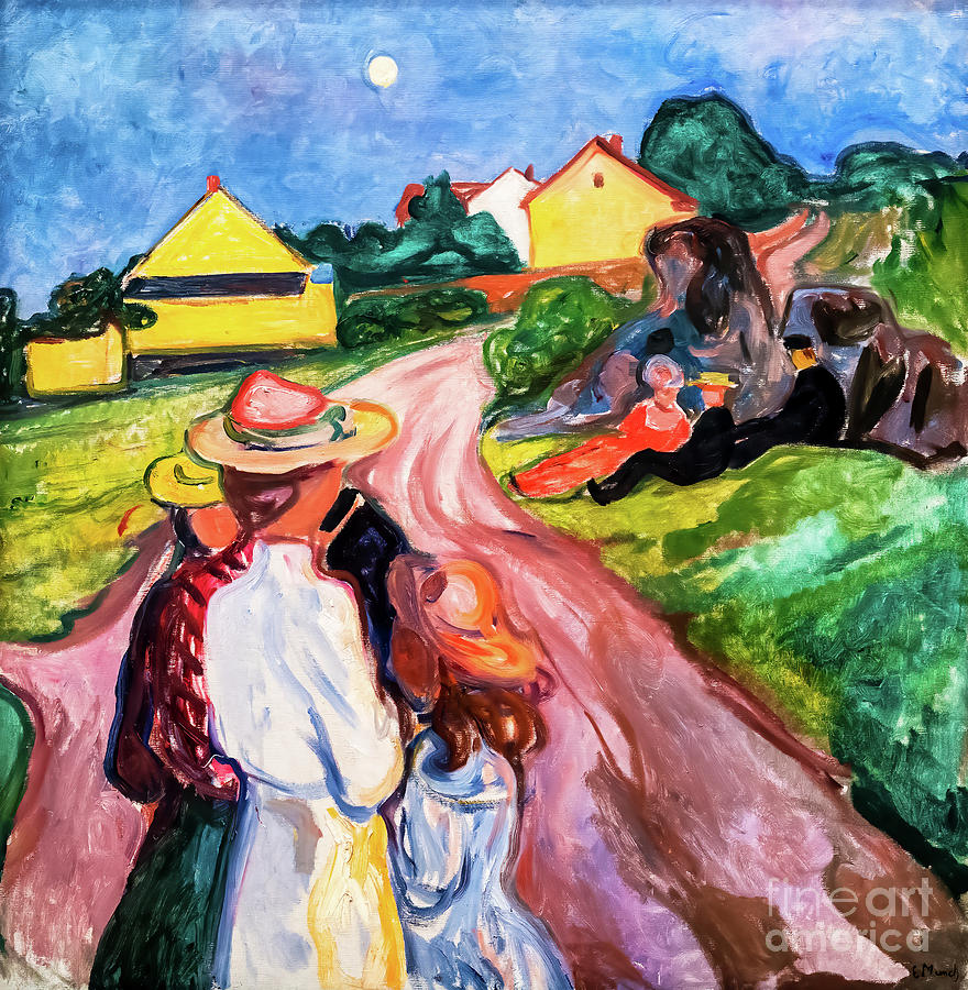 Midsummer Nights Eve by Edvard Munch 1903 Painting by Edvard Munch
