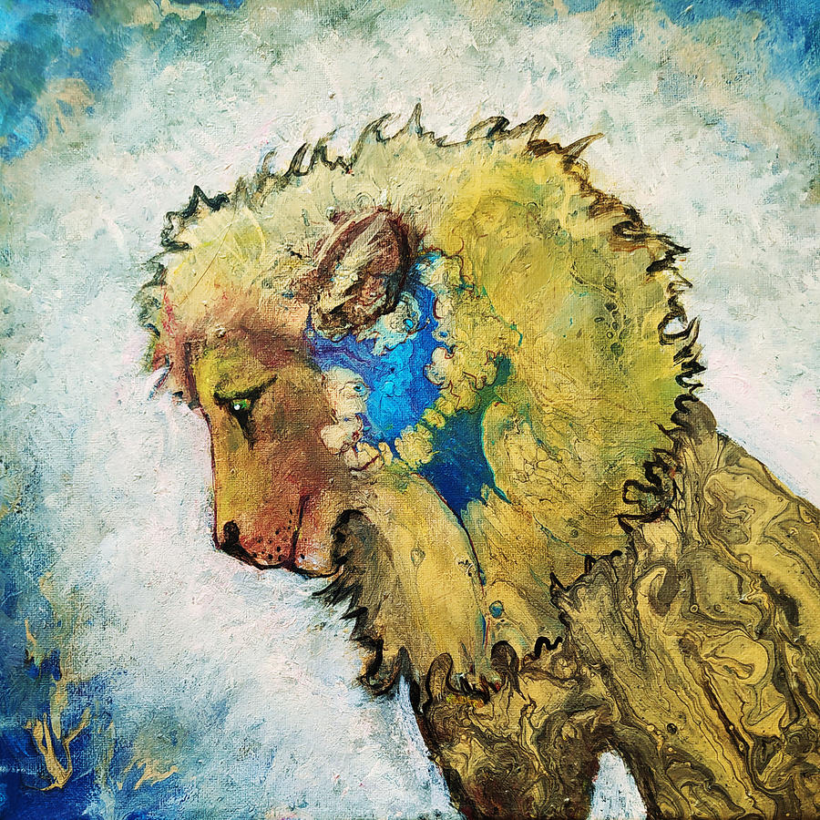 Midsummer Nights Lion Painting by Sylvia Brallier