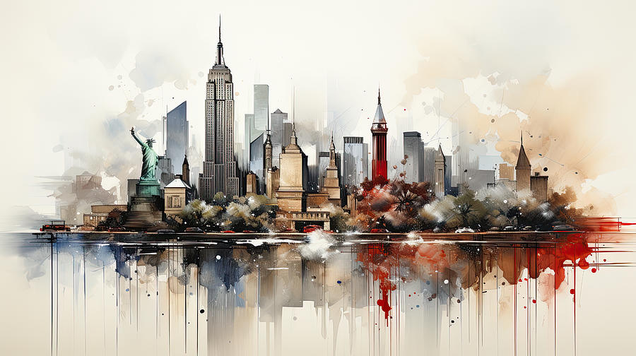 Midtown Manhattan Skyline Digital Art by Evie Carrier