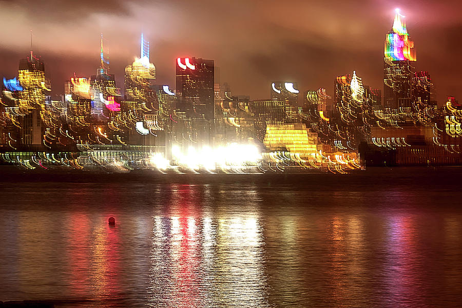 Midtown Manhattan with night lights NYC Photograph by Habib Ayat