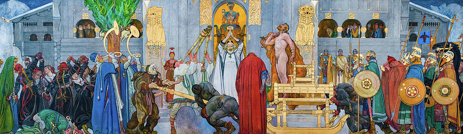 Midwinters Sacrifice, Midvinterblot, 1915 Painting by Carl Larsson