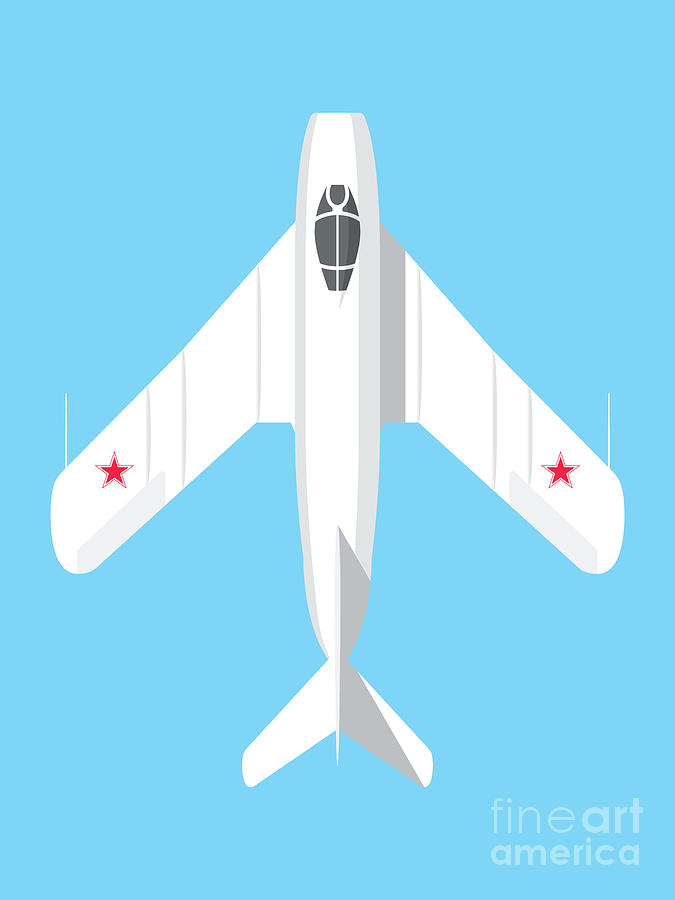 Jet Digital Art - MiG-17 Fresco Jet Fighter - Sky by Organic Synthesis