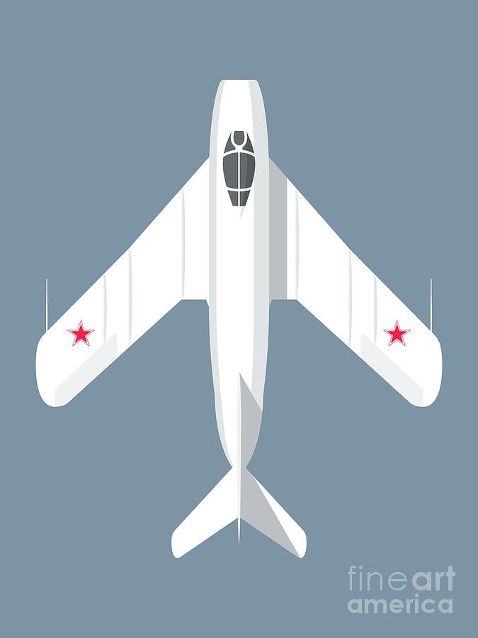 Jet Digital Art - MiG-17 Fresco Jet Fighter - Slate by Organic Synthesis