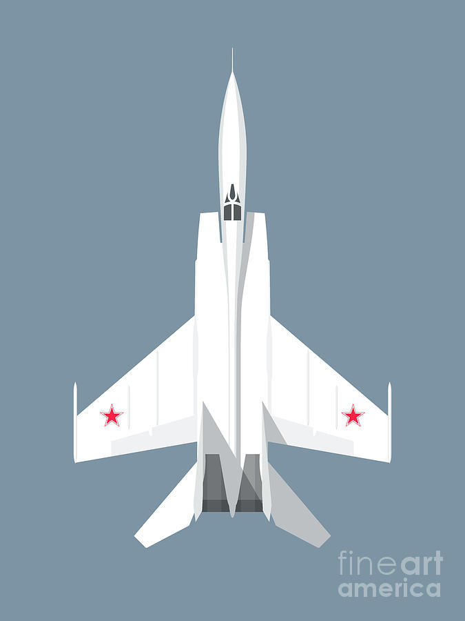 Jet Digital Art - MiG-25 Foxbat Interceptor Jet Aircraft - Sky by Organic Synthesis