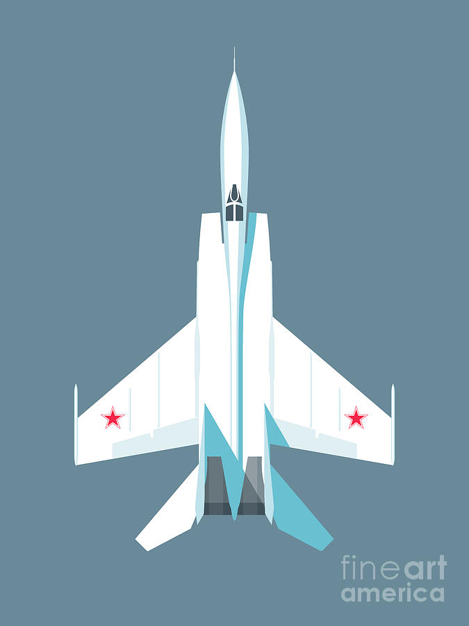 Jet Digital Art - MiG-25 Foxbat Interceptor Jet Aircraft - Slate by Organic Synthesis