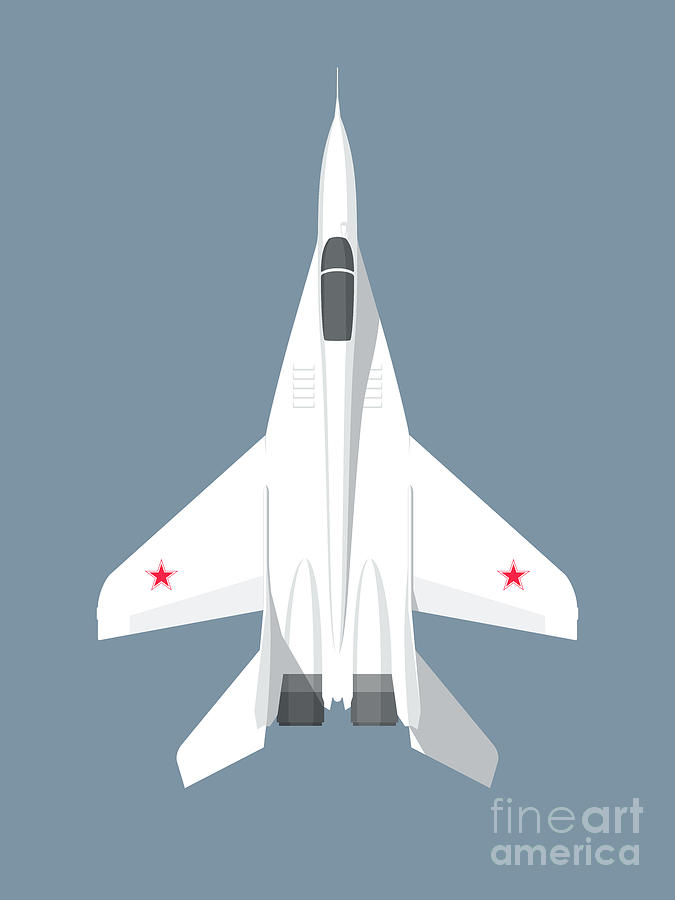 Jet Digital Art - MiG-29 Fulcrum Jet Aircraft - Slate by Organic Synthesis