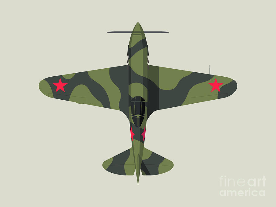 Aircraft Digital Art - MiG-3 WWII Fighter Aircraft - Green Landscape by Organic Synthesis