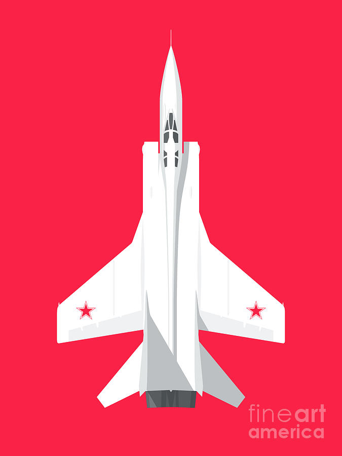 Jet Digital Art - MiG-31 Foxhound Interceptor Jet Aircraft - Crimson by Organic Synthesis
