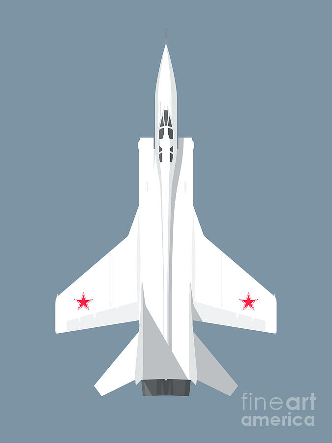 Jet Digital Art - MiG-31 Foxhound Interceptor Jet Aircraft - Slate by Organic Synthesis