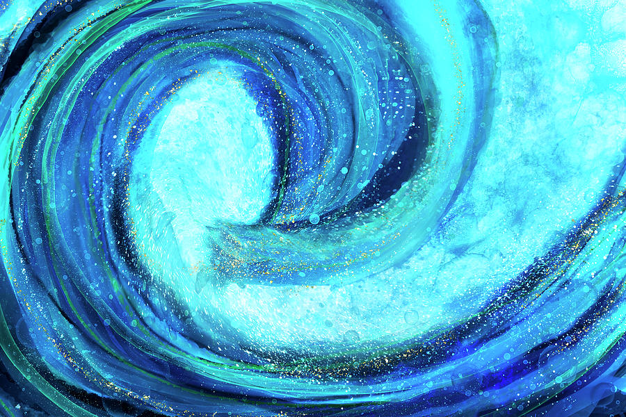 Mighty Big Blue Wave Digital Art by Peggy Collins