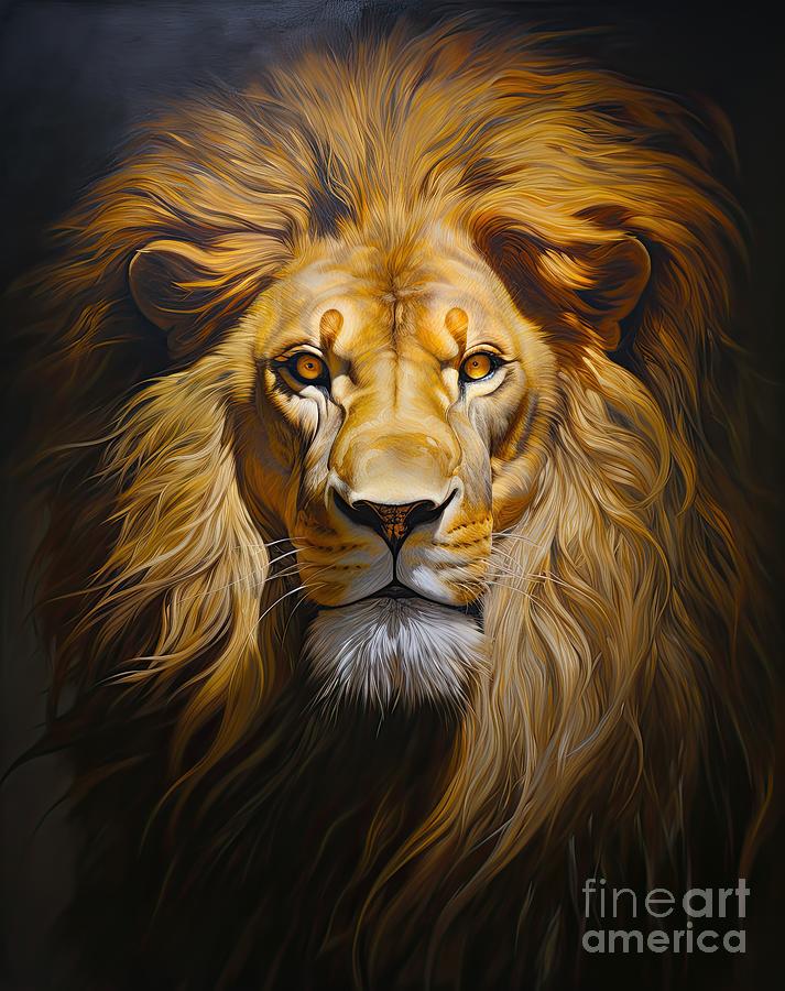 Mighty Lion Digital Art by Simone Edward Artwork - Fine Art America