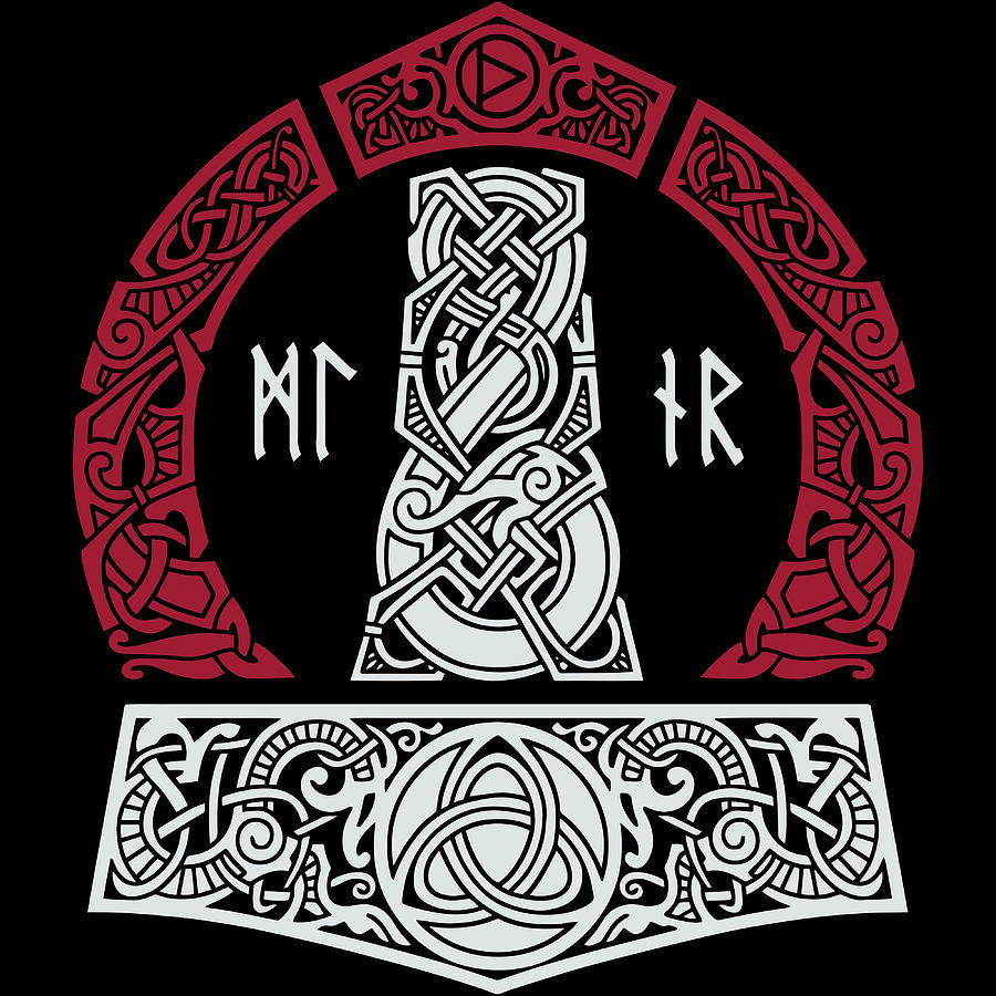 Mighty Mjolnir Thor Thorx27s Hammer Viking Painting by Morgan Joel ...