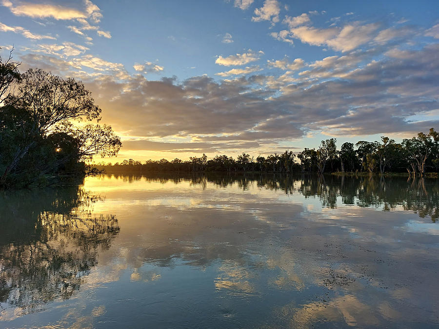 Mighty Murray River Sunset and Reflections Photograph by Louise Merigot