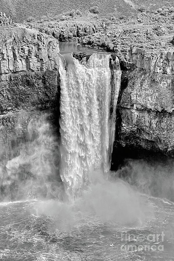 Mighty Palouse Falls Black and White Photograph by Carol Groenen