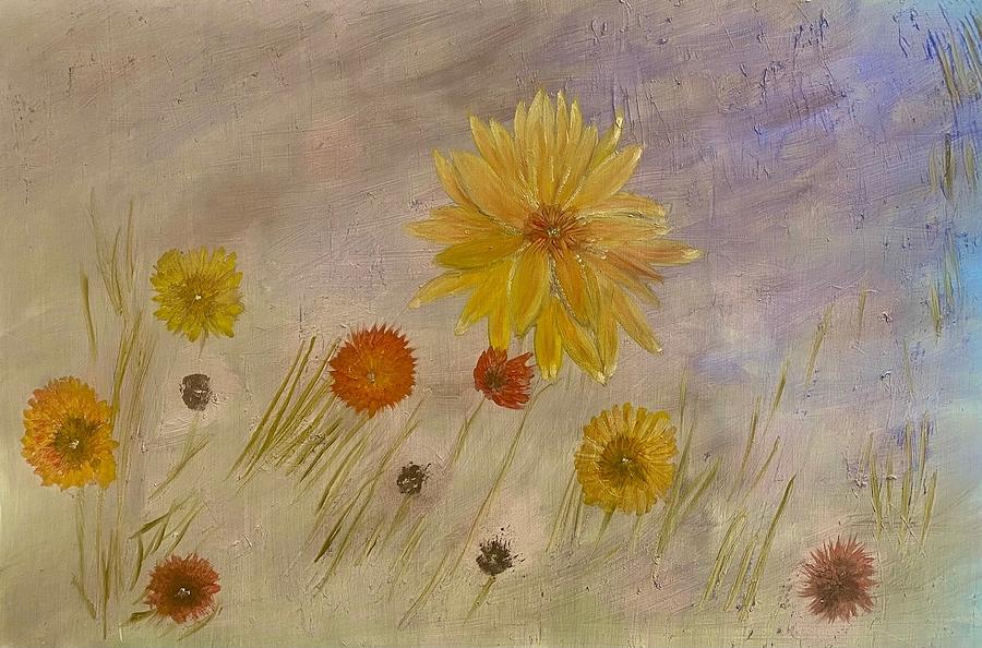 Mighty Sunflower of Ukraine Painting by Monica Hebert