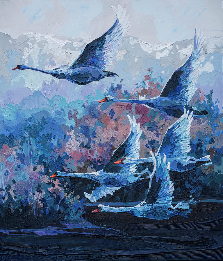 Migratory birds of Belgium Painting by Anastasia Trusova - Fine Art America