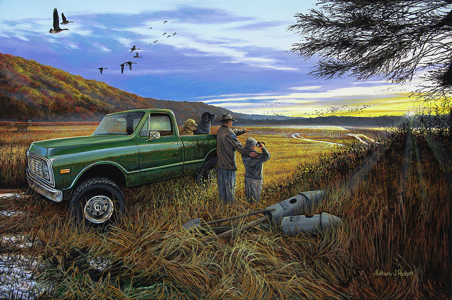Migratory Field Studies Painting by Anthony J Padgett