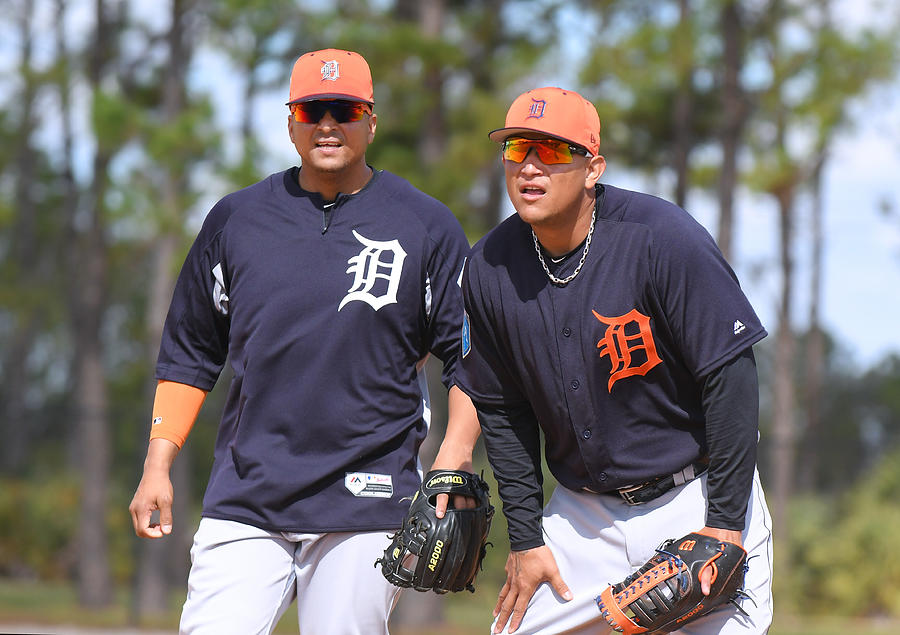 Miguel Cabrera and Victor Martinez Photograph by Mark Cunningham