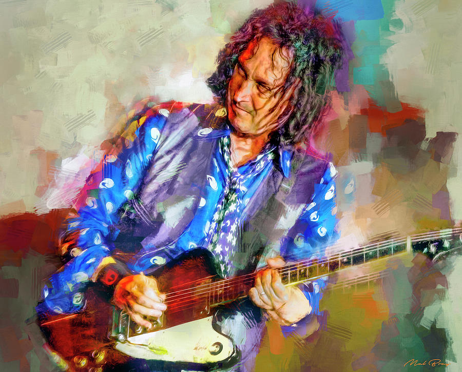 Mike Campbell Musician Mixed Media by Mal Bray