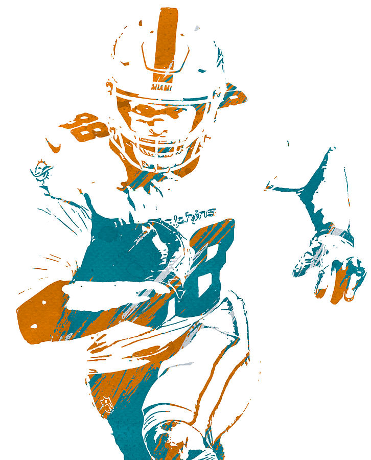 Mike Gesicki Miami Dolphins Watercolor Strokes Pixel Art 3 Mixed Media by  Joe Hamilton - Pixels