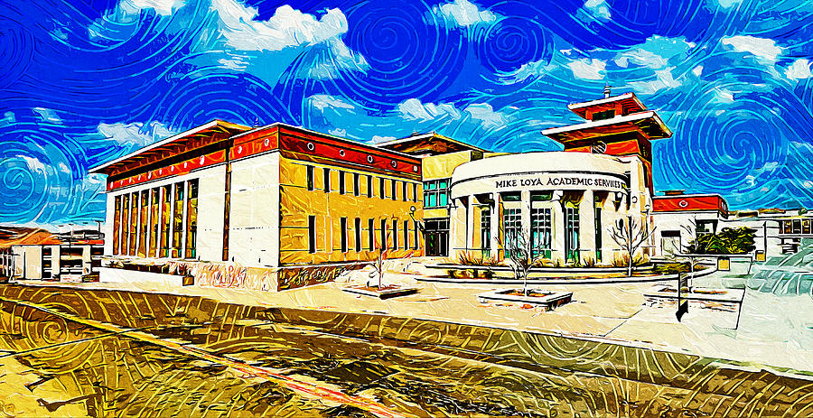 Mike Loya Academic Services Building, University of Texas at El Paso Digital Art by Nicko Prints