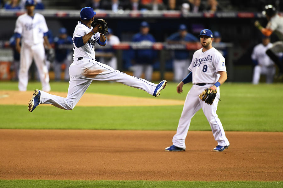 Mike Moustakas and Alcides Escobar Photograph by Rob Tringali Mike Moustakas and Alcides Escobar Photograph by Rob Tringali