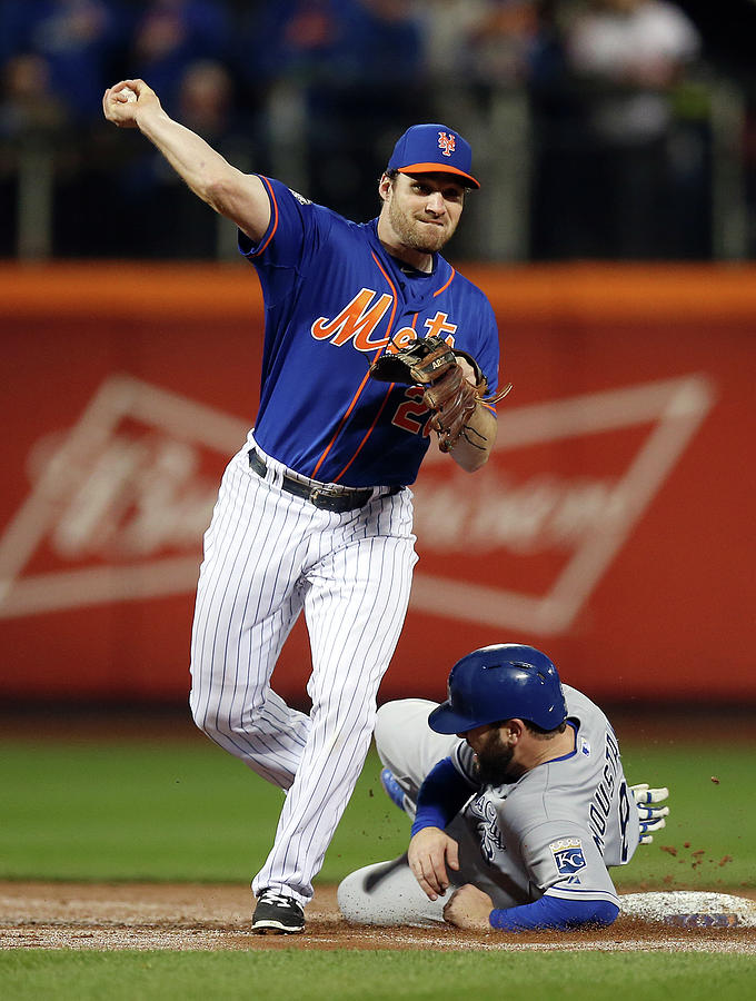Mike Moustakas and Daniel Murphy Photograph by Brad Mangin Mike Moustakas and Daniel Murphy Photograph by Brad Mangin