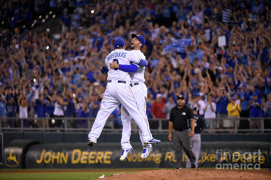 Mike Moustakas and Eric Hosmer Photograph by Ed Zurga Mike Moustakas and Eric Hosmer Photograph by Ed Zurga
