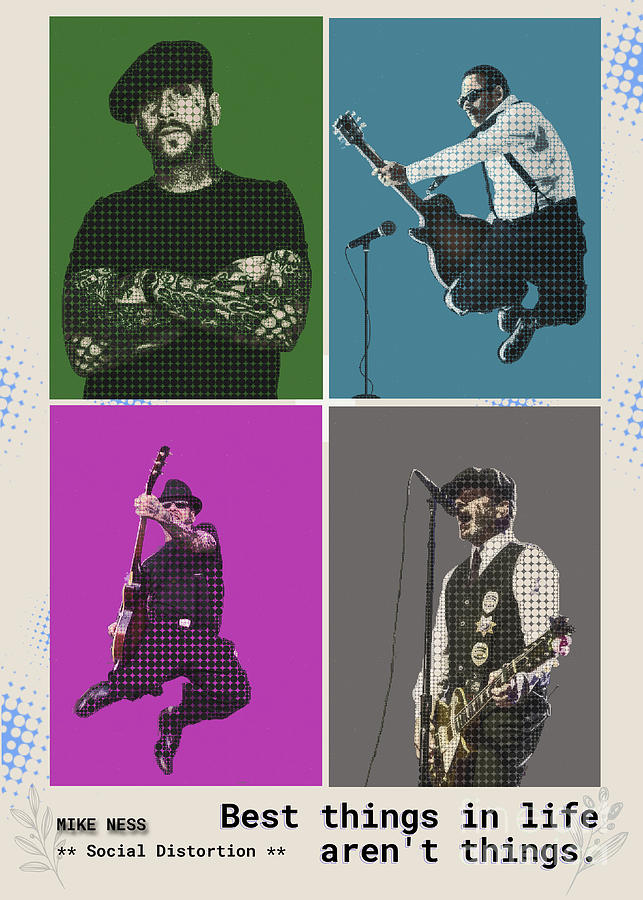 Mike Ness Quotes Popart Digital Art by Gunawan RB