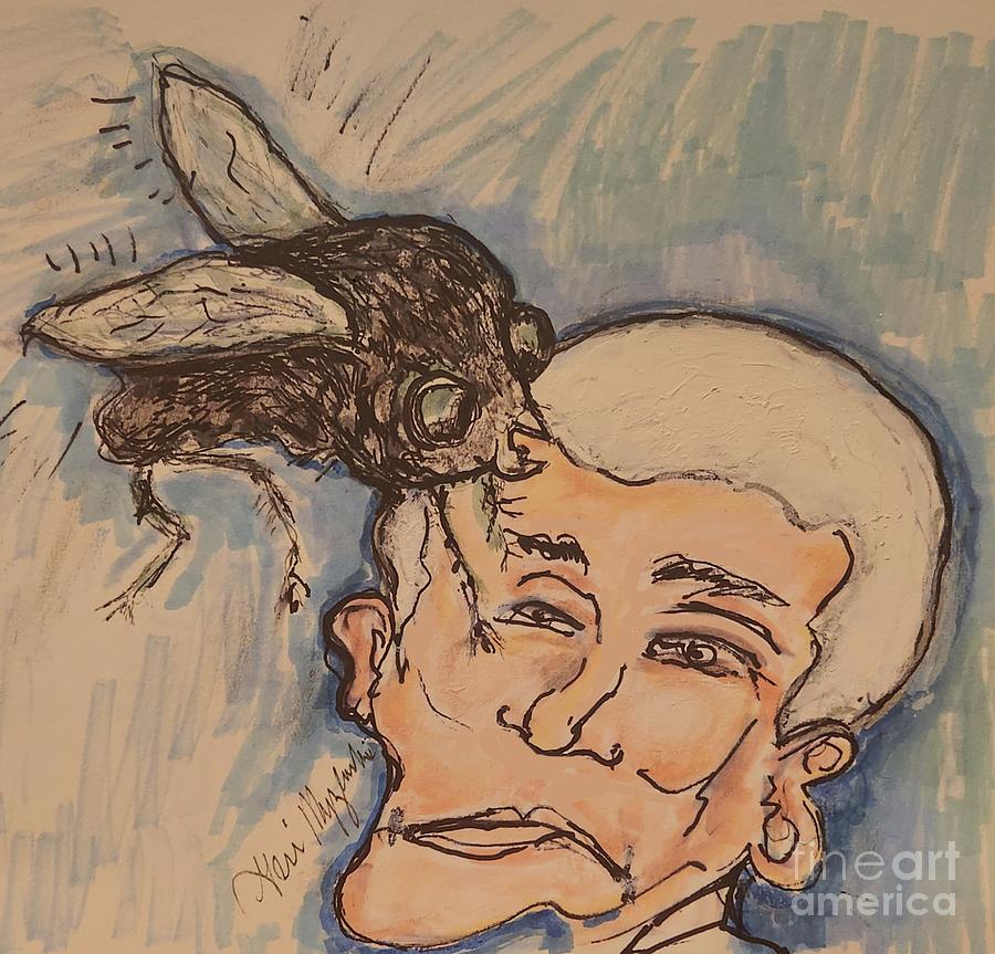 Mike Pence and the FLY Mixed Media by Geraldine Myszenski - Fine Art ...