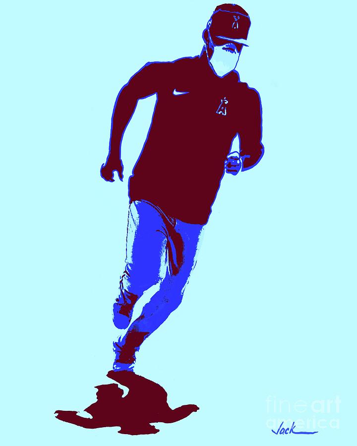 Mike Trout Painting - Mike Trout 2020 by Jack Bunds Mike Trout Painting - Mike Trout 2020 by Jack Bunds