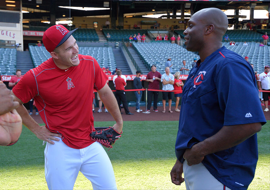 Mike Trout and Torii Hunter Photograph by Matt Brown