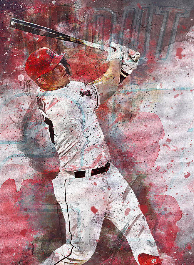Baseball Digital Art - Mike Trout by Elite Editions